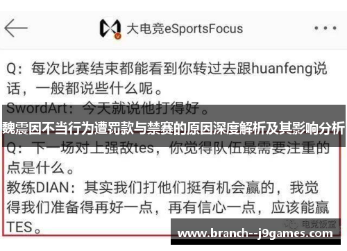 魏震因不当行为遭罚款与禁赛的原因深度解析及其影响分析